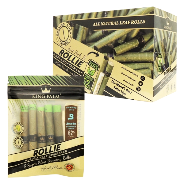 KP-105 King Palms Rollie w/ Boveda | 5 Rolls Per Pack | 15 Pouches