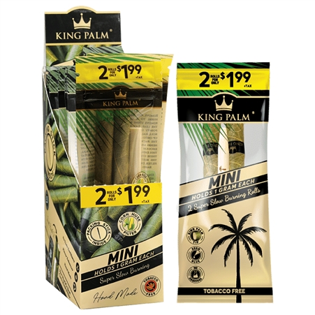 KP-113 King Palm | 2 Mini Rolls for $1.99 | 20 Pouches