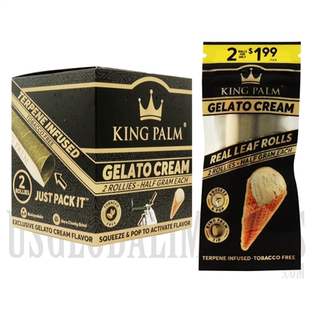 KP-125 King Palms | Half Gram Each | 2 Rollies | 20 Pack | Gelato Cream