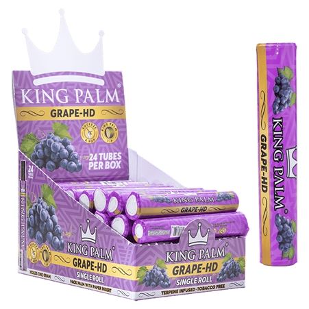 KP-133-GHD King Palm | 1 Gram Single Roll | 24 Tubes Per Box | Grape HD