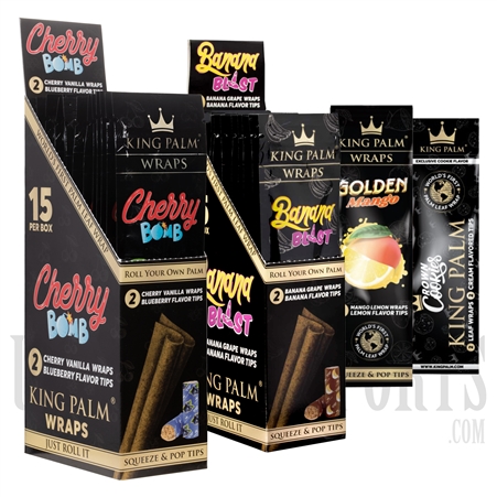 KP-135 King Palms XL Wraps | 15 Per Box | 4 Flavors