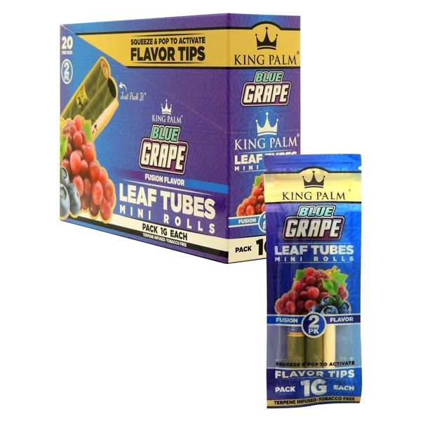 KP-136 King Palm | 1G Each | 2 Mini Rolls | 20 Pack | Blue Grape