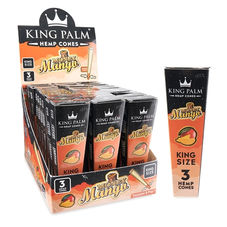 KP-156 King Palm Hemp Cones | King Size | 30 Packs  | 3 Cones Per Pack | Money Mango