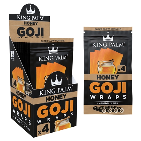 KP-159 King Palm Goji Wraps | 4 Model X Tips | 15 Per Box | Honey