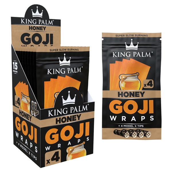 KP-159 King Palm Goji Wraps | 4 Model X Tips | 15 Per Box | Honey