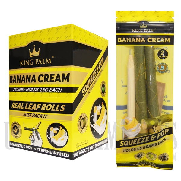 KP-209358 King Palm | 1.5G Each | 2 Slim Rolls | 20 Pack | Banana Cream