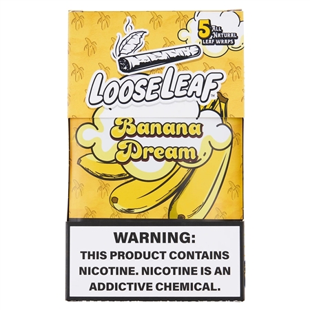 LL-101-BD LooseLeaf | Tobacco Leaf Wraps | 8 - 5 Packs | 40 Leaf Wraps | Banana Dream
