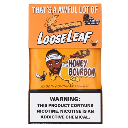 LL-101-HB LooseLeaf | Tobacco Leaf Wraps | 8 - 5 Packs | 40 Leaf Wraps | Honey Bourbon