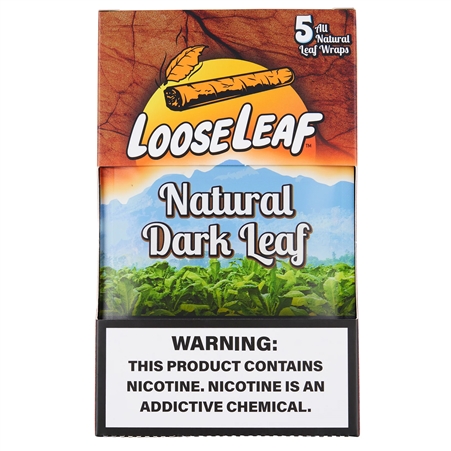 LL-101-NDL LooseLeaf | Tobacco Leaf Wraps | 8 - 5 Packs | 40 Leaf Wraps | Natural Dark Leaf