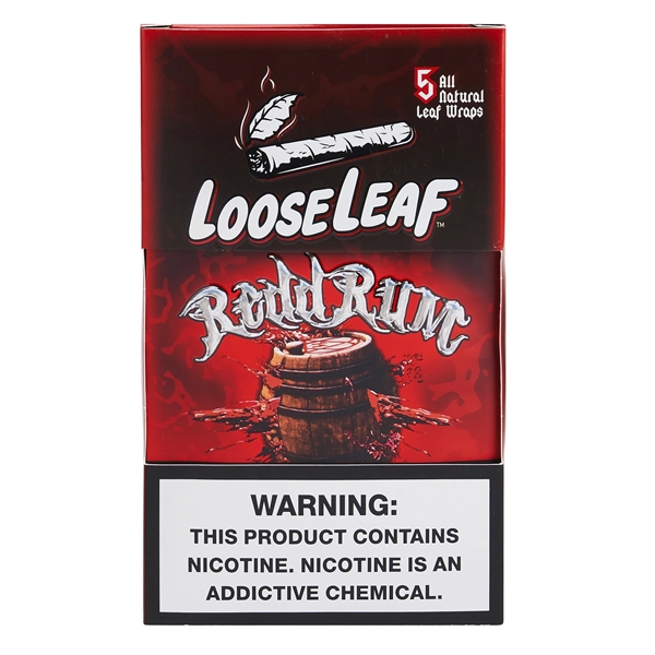 LL-101-RR LooseLeaf | Tobacco Leaf Wraps | 8 - 5 Packs | 40 Leaf Wraps | Redd Rum