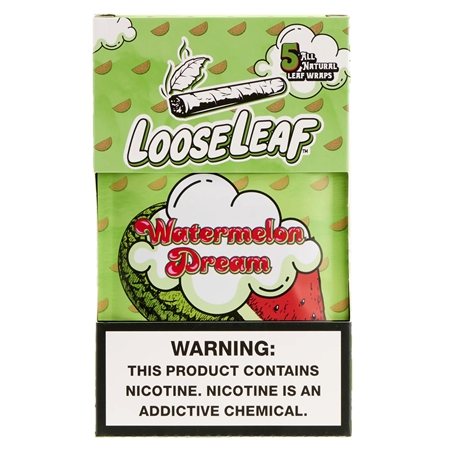 LL-101-WD LooseLeaf | Tobacco Leaf Wraps | 8 - 5 Packs | 40 Leaf Wraps | Watermelon Dream