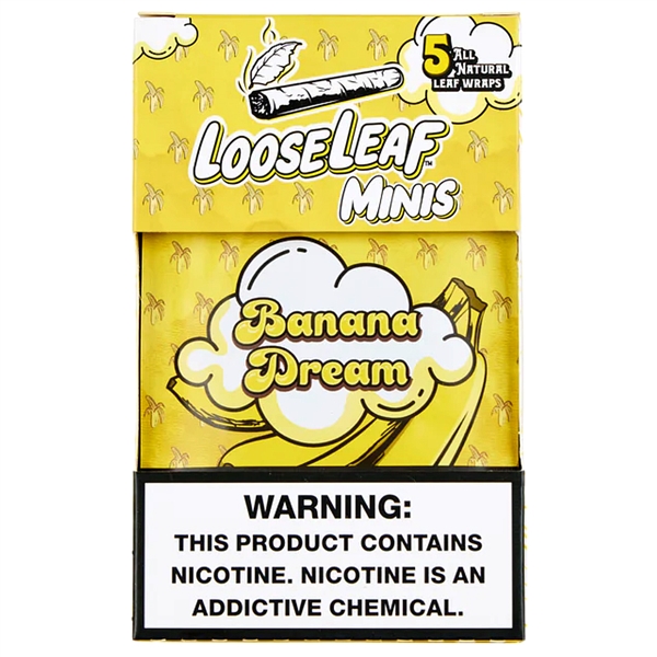LL-102-BD LooseLeaf Minis | Tobacco Leaf Wraps | 8 - 5 Packs | 40 Leaf Wraps | Banana Dream
