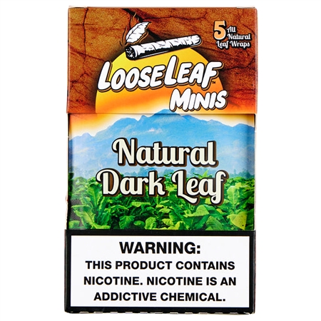 LL-102-NDL LooseLeaf Minis | Tobacco Leaf Wraps | 8 - 5 Packs | 40 Leaf Wraps | Natural Dark Leaf