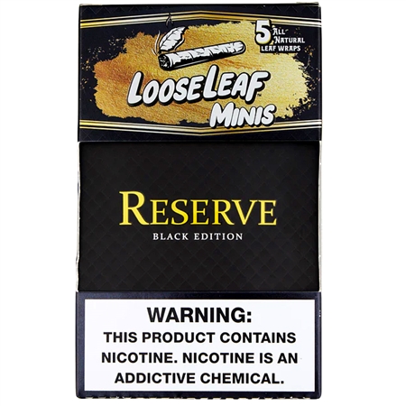 LL-102-RBE LooseLeaf Minis | Tobacco Leaf Wraps | 8 - 5 Packs | 40 Leaf Wraps | Reserved Black Edition