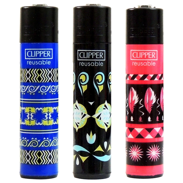 LT-24-DECO Clipper Lighters | Large | 48 Count | Deco Pattern Design