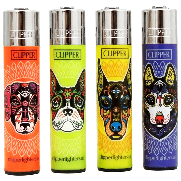LT-24-MD Clipper Lighters | Large | 48 Count | Muerte Dogs Print