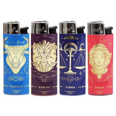 LT-33 Clipper Lighters | The Super Lighter | 50 Count | Zodiac Print