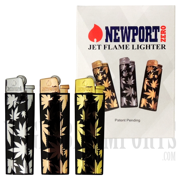 LT-NZL234 Newport Zero | 12ct Jet Flame Lighter | Leaf