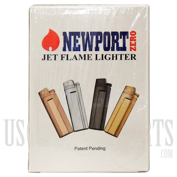 LT-NZL456 Newport Zero | 12ct Jet Flame Lighter | Solid Colors