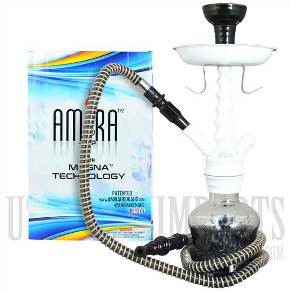 MG2005-WH-BK 16" Blizzard - Amira with Magna Technology - White Shaft - Black Vase - One 50" Hose