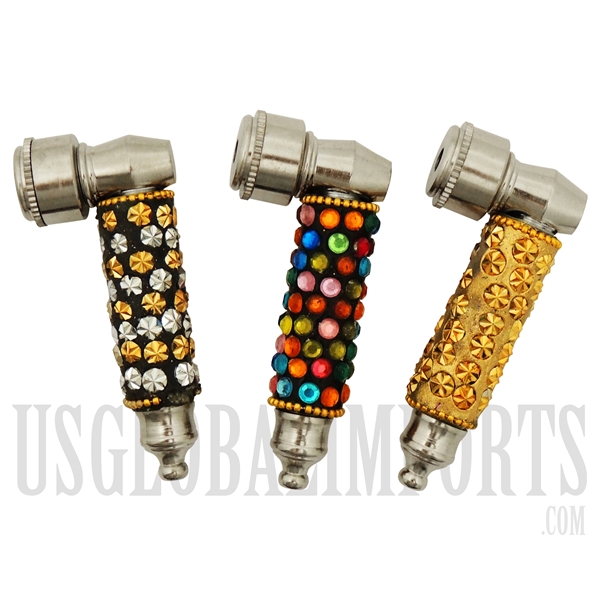 MP-216 4" Bedazzled Metal Pipe with Cap