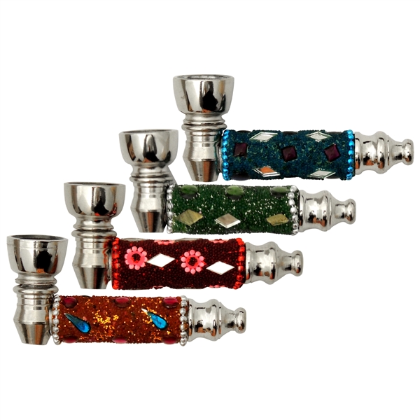 MPJ-23 3" Jewel Metal Hand Pipe | Colors Come Assorted
