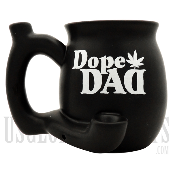 MUG-14 4.5" Dope Dad Mug Hand Pipe | White