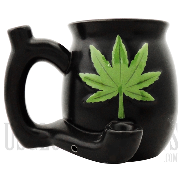 MUG-17 4.5" Leaf Mug Hand Pipe | Green