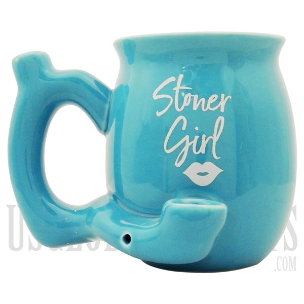 MUG-2 4.5" Stoner Girl Mug Hand Pipe | Blue