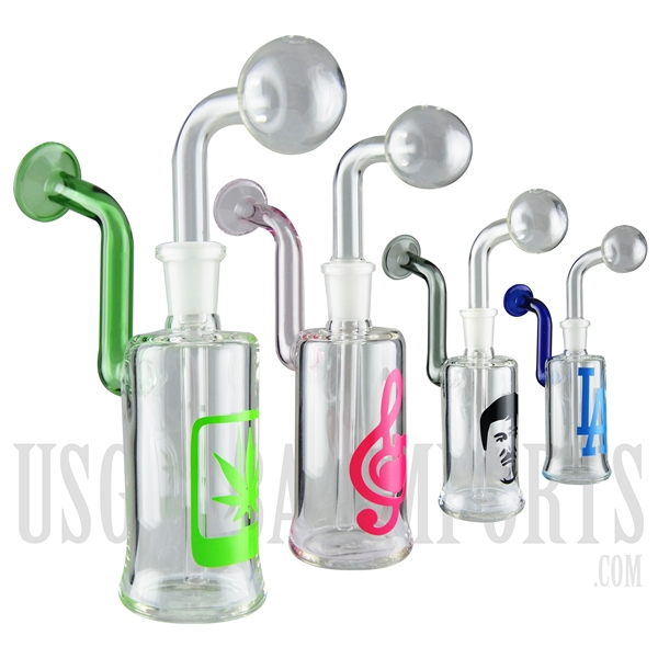 OB-122 Oil Burner Water Pipe | Decal Design | Color | 8"