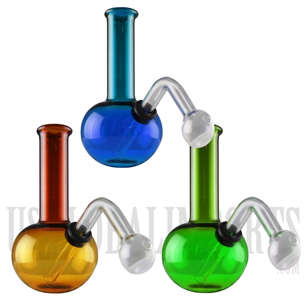 OB-129 Oil Burner Water Pipe | Color Throughout | 6"