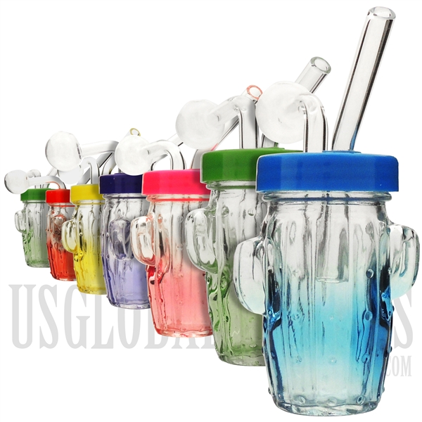 OB-149 5.5" Cactus Oil Burner Glass Water Pipe | Colors Come Assorted