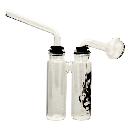 OB-191 Double Oil Burner Water Pipe | Decal Skull Sticker | 4"