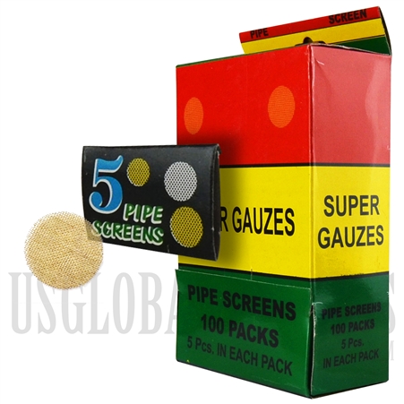 PS-05 Super Gauze Pipe Screens | 100 Packs | 5 Pcs Each Pack