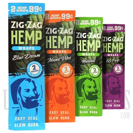 PZZ-14 Zig-Zag Hemp Wraps | 25 Packs | 2 Wraps Each Pack | 50 Hemp Wraps | 4 Flavor Choices