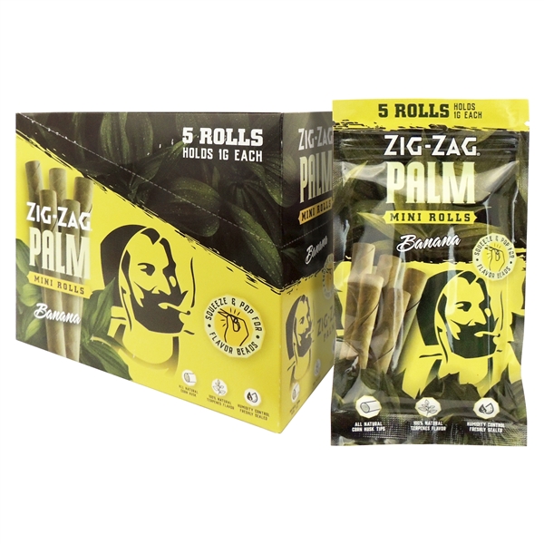 PZZ-31  Zig-Zag Palm | Mini Rolls | 5 Rolls | 15 Packs | Banana