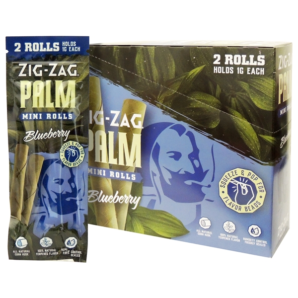 PZZ-33  Zig-Zag Palm | Mini Rolls | 2 Rolls | 15 Packs | Blueberry