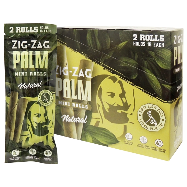 PZZ-35  Zig-Zag Palm | Mini Rolls | 2 Rolls | 15 Packs | Natural
