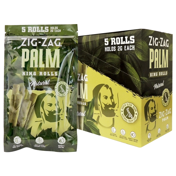 PZZ-38  Zig-Zag Palm | King Rolls | 2G | 2 Rolls | 15 Packs | Natural
