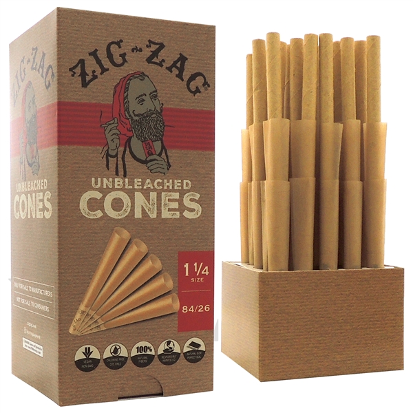 PZZ-9 Zig-Zag King Unbleached Cones | 1 1/4 | 50 Cones