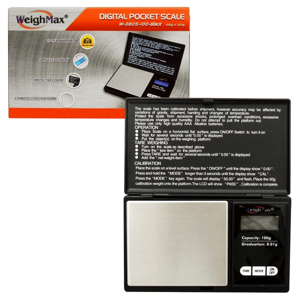 SC-103 WeighMax W-3805-100 | Digital Pocket Scale | 100g x 0.1g | Black