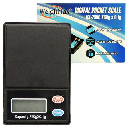 SC-114 WeighMax BX-750C | Digital Pocket Scale | 750g x 0.1g | Black