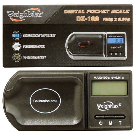 SC-131 WeighMax DX-100 | Digital Pocket Scale | 100g x 0.1g | Black