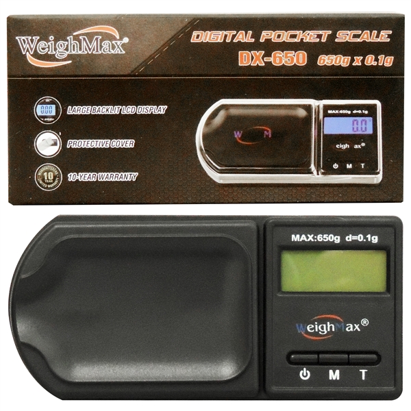 SC-134 WeighMax DX-6500 | Digital Pocket Scale | 650g x 0.1g | Black