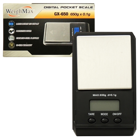 SC-76 WeighMax GX-650 | Digital Pocket Scale | 650g x 0.1g | Black