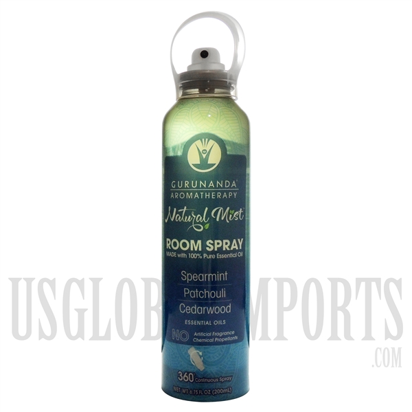 SO-202 Gurunanda Aromatherapy Natural Mist | Room Spray | Spearmint Patchouli Cedarwood