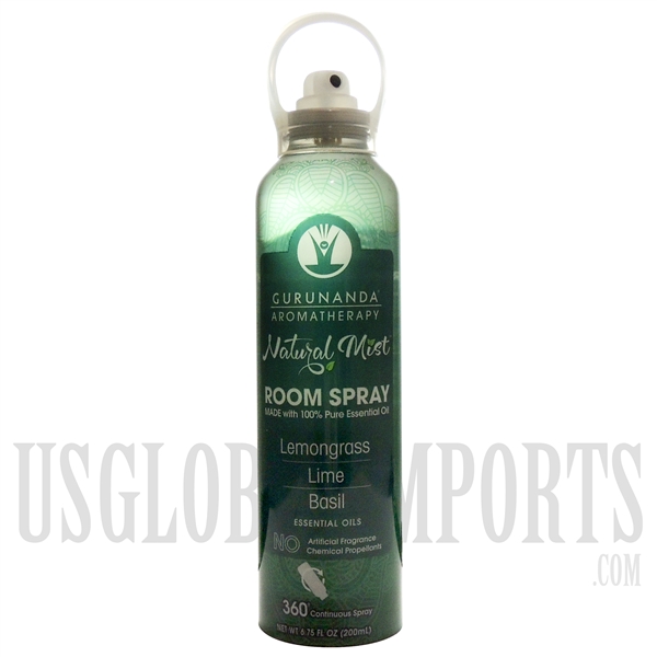 SO-203 Gurunanda Aromatherapy Natural Mist | Room Spray | Lemongrass Lime Basil