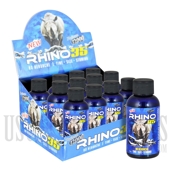 SS-46 Rhino 35 Platinum 12K Male Sexual Performance Enhancement Drink. 12ct. 2oz. Bottles. No Headaches. Time. Size. Stamina