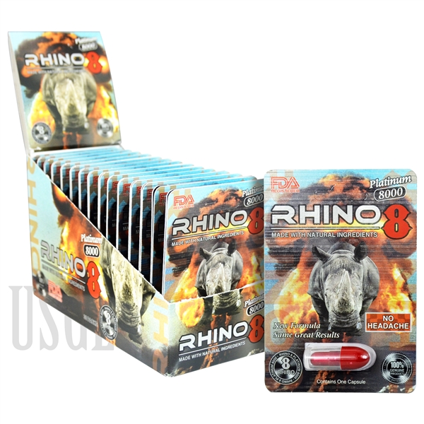 SS-53 Rhino 8 - Platinum 8K - Male Sexual Performance Enhancement Pills. 30ct 4oz. 750mg Each Pill. FDA Registered