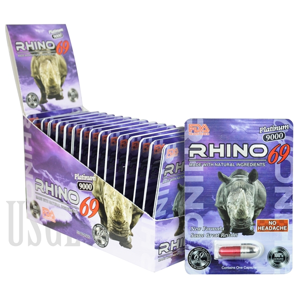 SS-55 Rhino 69 - Platinum 9K - No Headaches. 30ct 4oz. 750mg Each Pill. FDA Registered